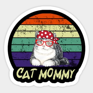 cat mommy vintage Sticker